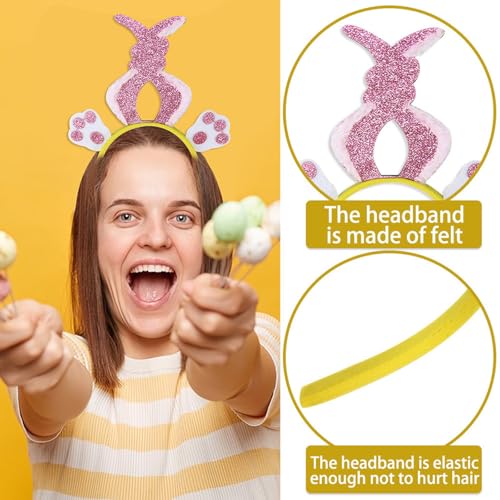 Chicken Rabbits Ears Hairband Photo Props Easters Hair Hoop Headband Party Headpiece Fun Headbands for Music Festival - style: moth purple rabbit ears model