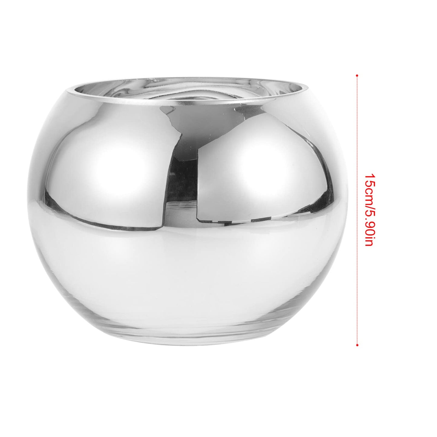 GANAZONO Glass Flower Vase 5.9 Inch Round Bubble Bowl Floral Arrangement Container Home Table Centerpiece Decorative Modern Design
