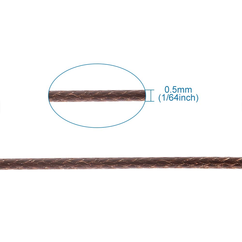 200 Yards Coffee Korean Waxed Polyester Cord Threads Braided Beading Cords Necklace Bracelet Wire String 1mm with Spool for Sewing Jewelry Making Macrame Supplies
