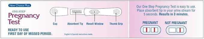 New Choice Plus One Step Pregnancy Test, Over 99% Accurate, Results in 3 Minutes