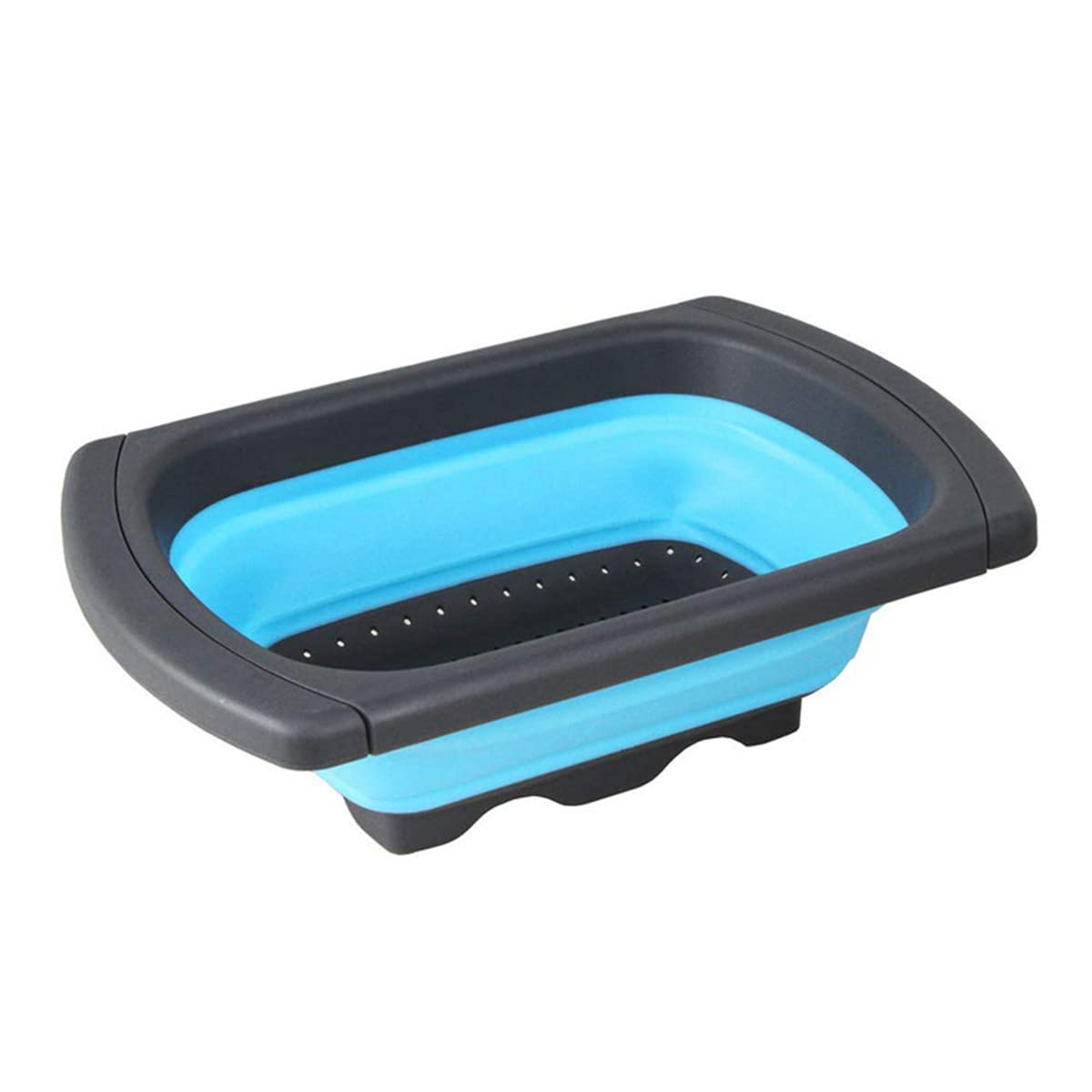 CdyBox New Version 11Pack Silicone Kitchen Strainer Collapsible Colander with Foldable Silicone Measuring Spoon Measuring Cup Kitchen Good Tools (Blue) 9.6 * 1.1