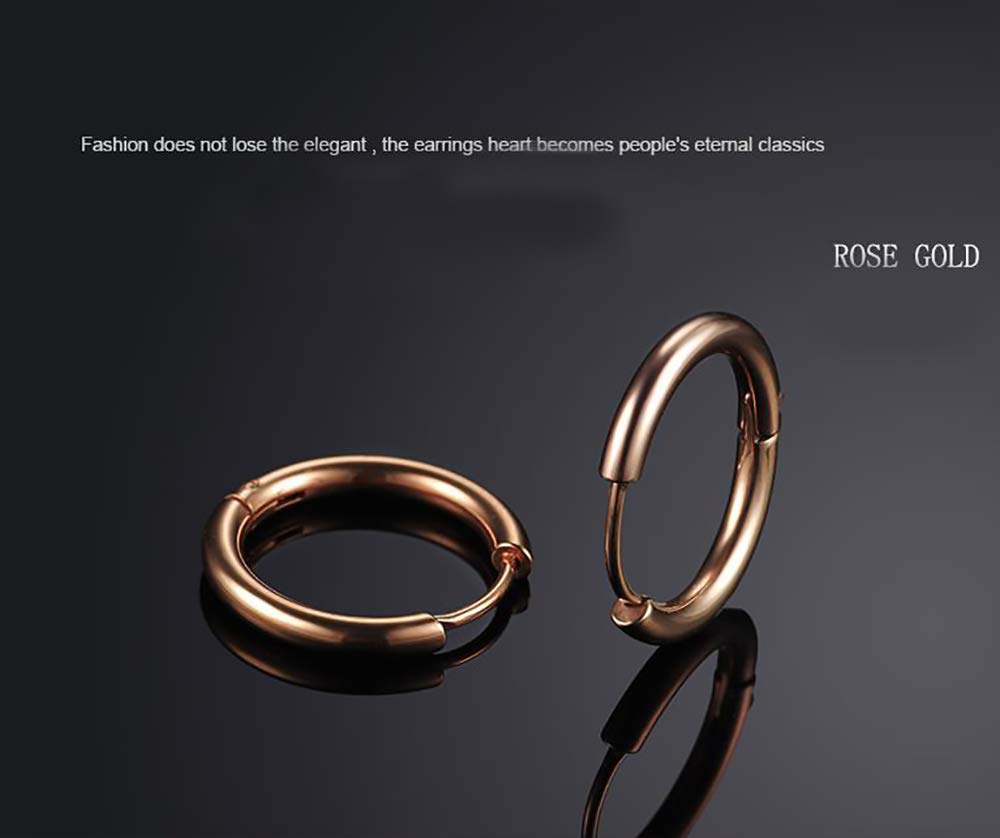 Gabry&jwl 14mm Rose Gold Hypoallergenic Stainless Steel Cartilage Hoop Earrings