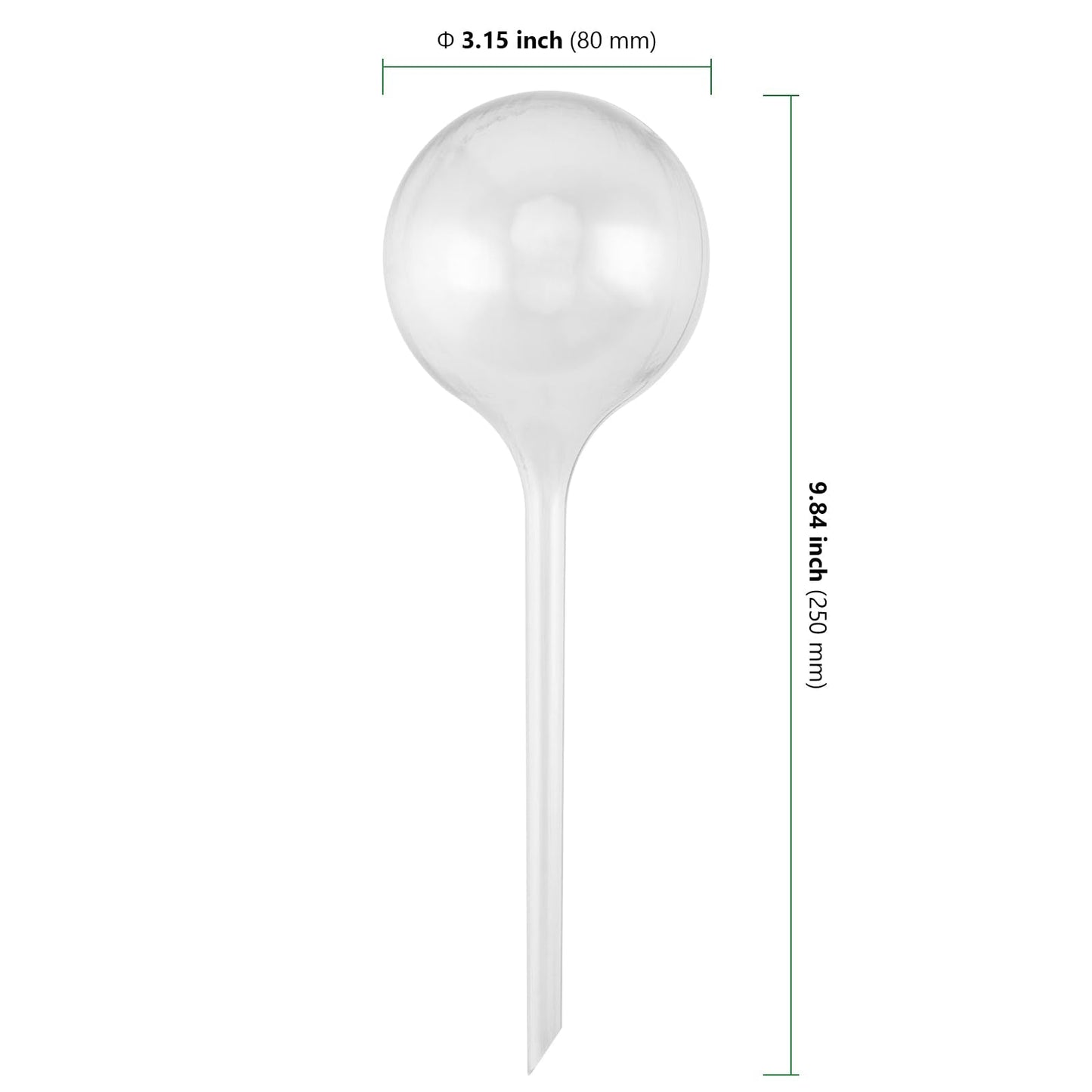 HAKZEON 8 PCS Plant Watering Globes - Large Plastic, Clear Automatic Drip Water Bulbs for Indoor/Outdoor Plants