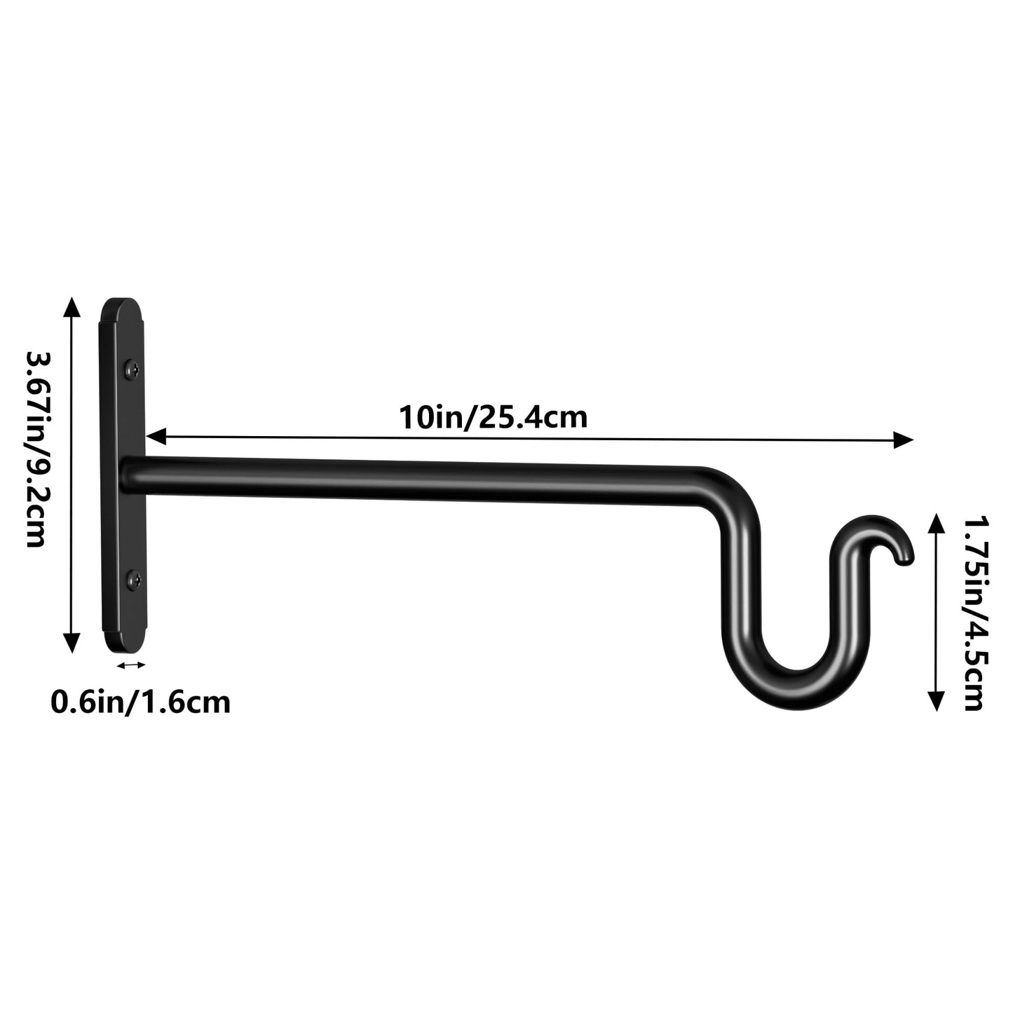 Qiuzido Hanging Plant Brackets 10 Inch - 2 Pack Plant Hanger for Hanging Plants, Plant Hook for Hanging Bird Feeders, Flower Baskets, Wind Chimes, Lanterns, Indoor or Outdoor.