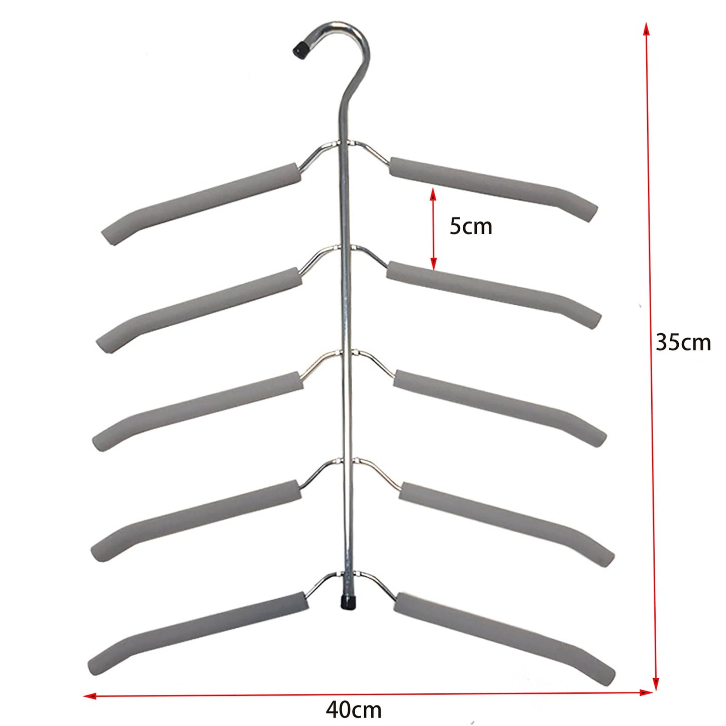 3 Pack 5 in 1 Blouse Tree Hangers Space Saving Clothes Hangers Swing Arm Non Slip Padded Coat Hanger Multi-Layer Clothes Hanger Heavy Duty Stainless Steel Sweater Shirt Hanger（Gray）