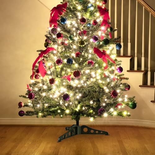 PartyKindom Christmas Tree Stand: Artificial Tree Stand Replacement Xmas Base Folding and Detachable Christmas Ornament Holder Universal Plastic Base 0.75in Diameter