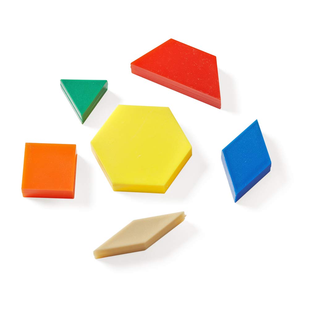 hand2mind Plastic Pattern Blocks for Kids, Shapes for Kindergarten, Montessori Toys, Geometric Shapes, Symmetry, Shape Recognition, Pattern Blocks for Classroom (Set of 1,250)