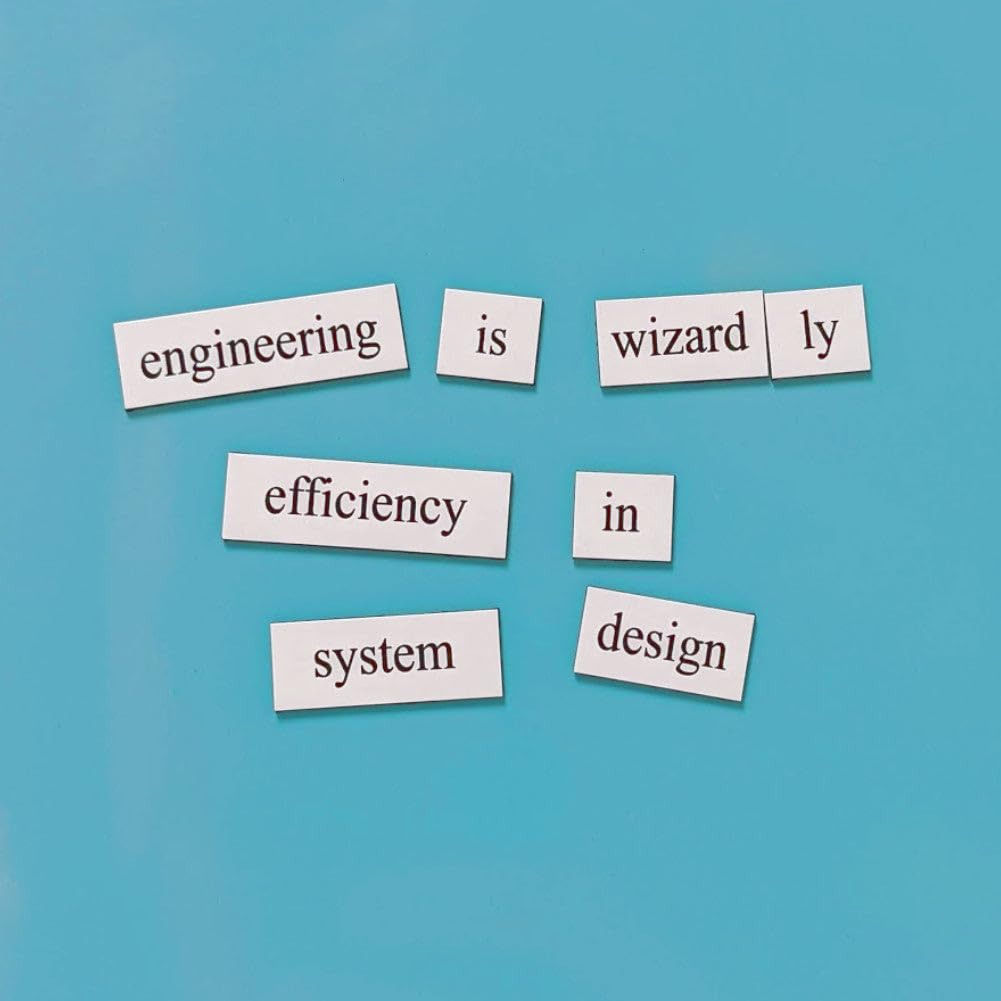 Engineering Word Magnets Kit - Funny Nerdy Poetry Set for College to PhD & Professional Engineers - Ideal Cool Geek Gifts Office Refrigerator-Magnetic White Board - Perfect for STEM Students & Adults