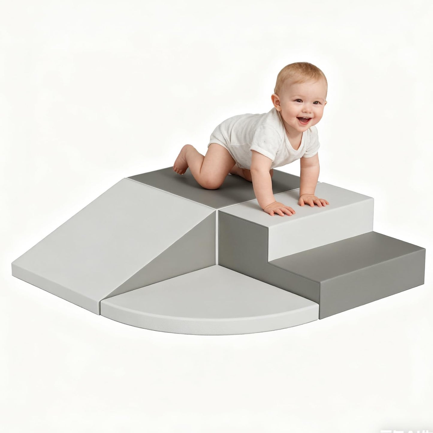 RDHOME 4-Piece Toddler Climbing Toys, Baby Soft Foam Climbing Blocks Set for Indoor Crawling Climbing and Sliding, Modular Play Structures 1-3 Years Old Climber Activity Playground