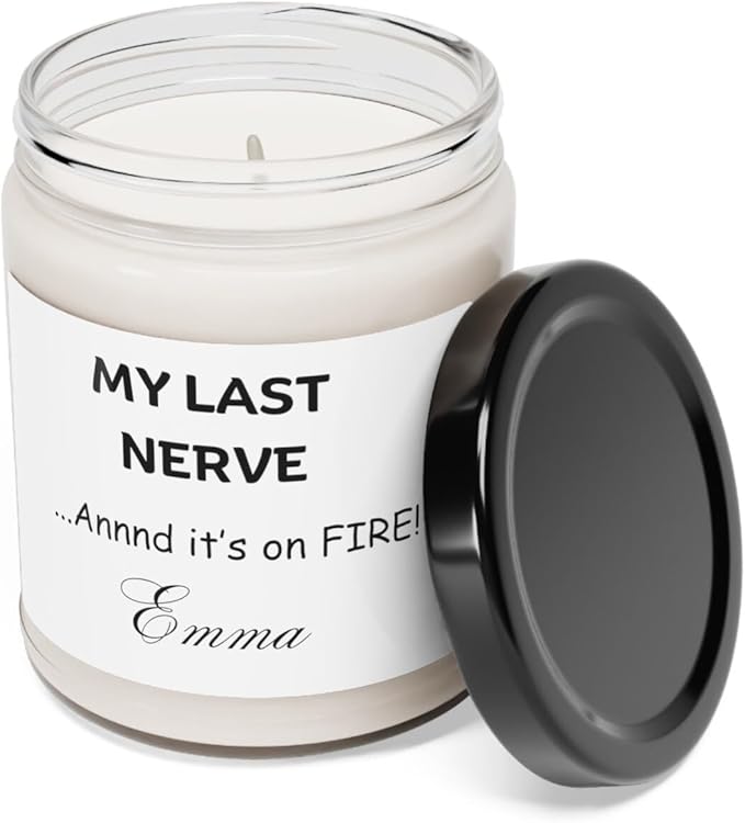 My Last Nerve Candle Gifts for Couples, Anniversary Wedding Christmas Valentines Day Birthday Gifts for Him Her, Funny Gifts for Wife Girlfriend, Soy Scented Candle for Couple Husband Wife