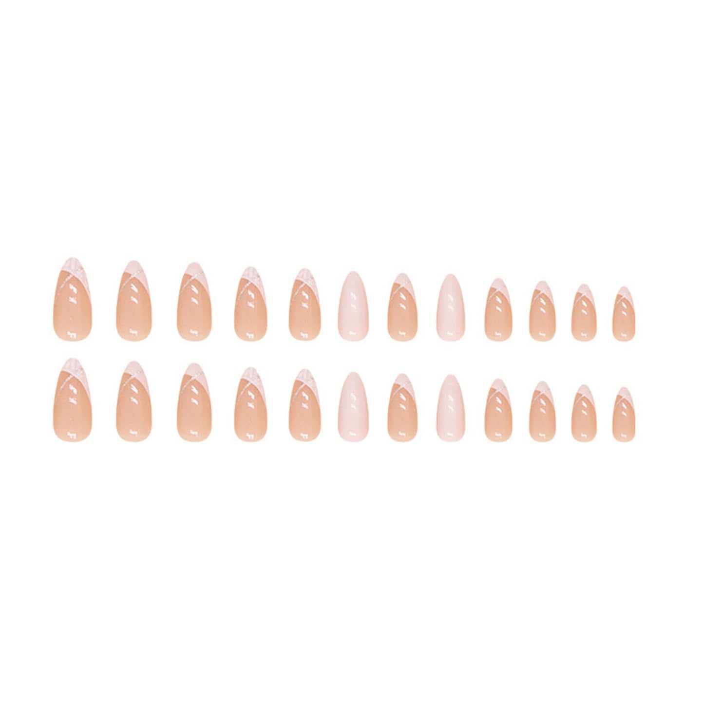 Alomnd Press on Nails Short Fake Nails Almond False Nails Press ons with Designs White Glitter Swirl Glue on Nails Cute Acrylic Nail Artificial Stick on Nail for Women Manicure