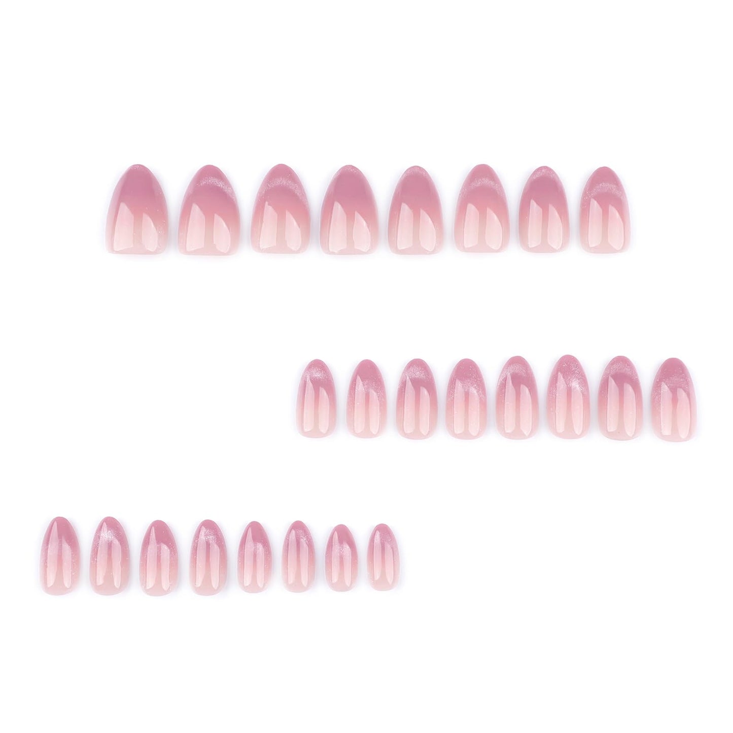 Short Almond Press on Nails Pink Purple Fake Nails Press ons Acrylic Nails False Artificial Full Cover Stick on Nails for Women Girls 24 Pcs