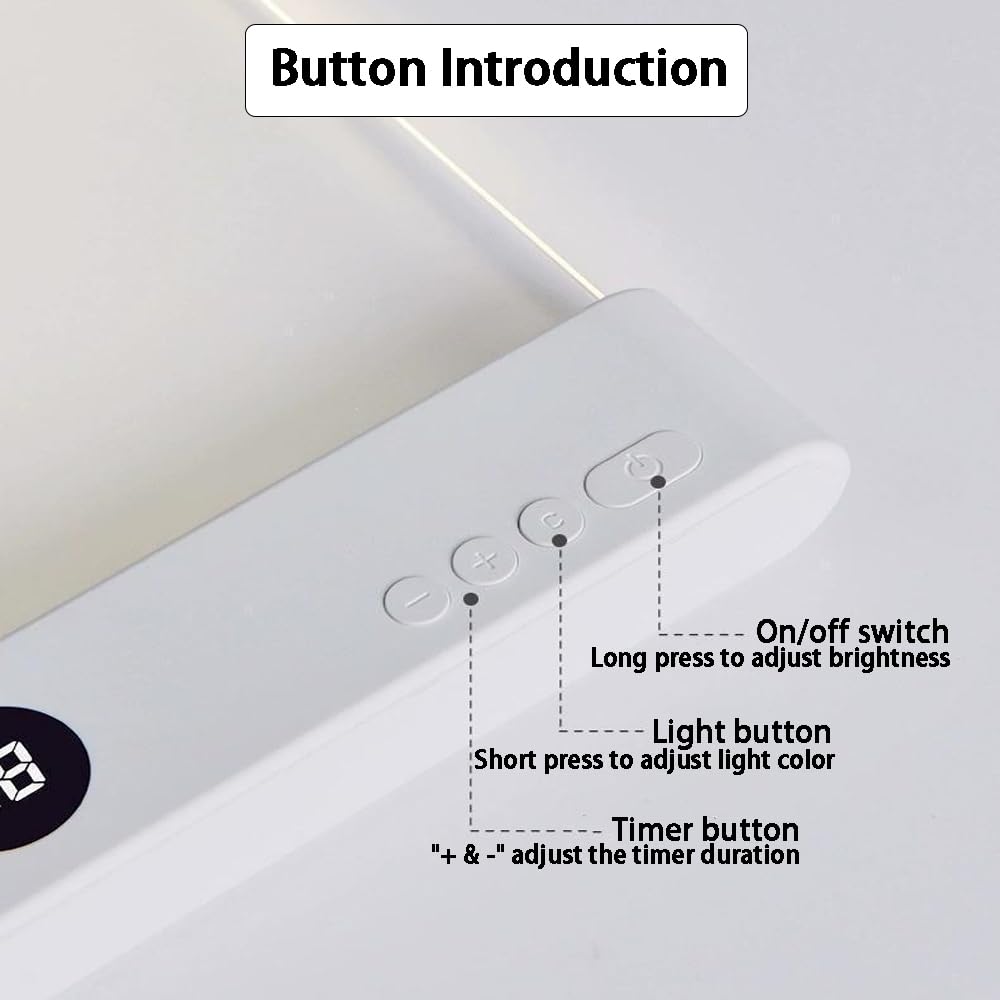 DENEZE White Smart Led Reading Light, Book Light Treasure Box, Rechargeable Clear LED Flat Reading Light with 3 Colors & Timer, Doodleable Study Lamp, The Quiet Reader's Dream Lights