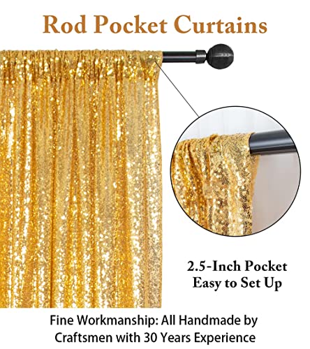 ShinyBeauty Gold Sequin Backdrop 5FTx7FT Photo Backdrop Shimmer Wall Sparkle Birthday Party Background - color: Gold, size: 5FTx7FT