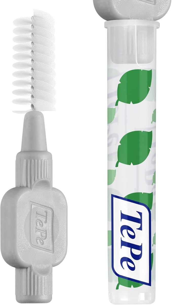 TePe Interdental Brush Original, Soft Dental Brush for Teeth Cleaning, Pack of 6, 1.3 mm, Extra-Large Gaps, Gray, Size 7