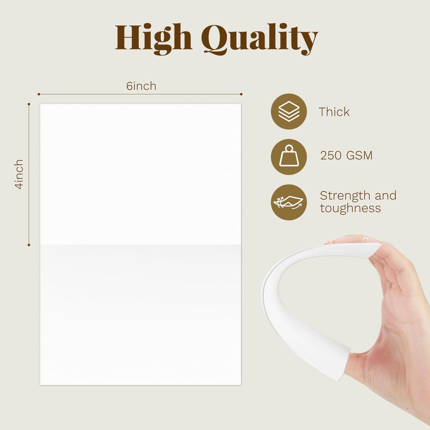 Goefun Blank White Cards with Envelopes 4 x 6 Folded Cardstock and A6 Envelopes Self Seal 100 Pack for Invitations, Wedding, DIY Greeting Postcards, Thank You Cards & All Occasion