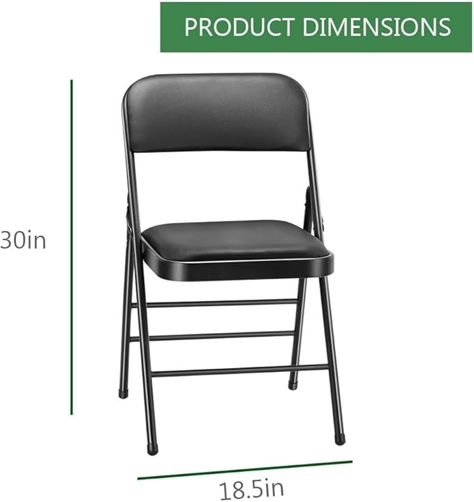 Amazing for less Pack of 4 (Fabric/Vinyl) Steel Frame Metal Foam Padded Folding Chairs (Black, Gray, White)