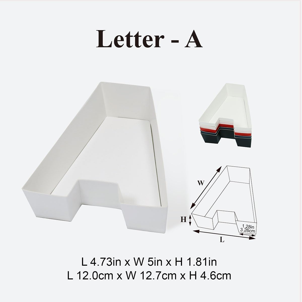 Geoto 25.7"x6"x2" Pink/Red/White/Black/Navy Blue Creative Teachers' Day Cardboard Gift Packaging Idea Fillable TEACH Letter Shaped Gift Boxes(White with Window)