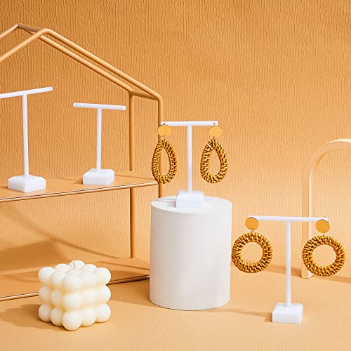 Acrylic Earrings Display Holder T-bar Earrings Stand Holder Tree Stand Countertop Hanging Jewelry Organizer for Necklaces Bracelet - color: White