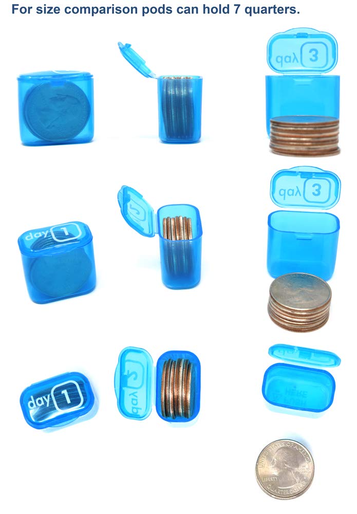 Monthly Pill Organizer 2 Times A Day AM/PM 31 Day Pill Box, Small Removable Travel Daily Pod Cases with Bonus Medical Alert Card