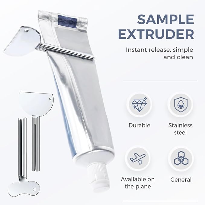Toothpaste Squeezer, Metal Tube Squeezer Key Stainless Steel Toothpaste Roller Tube Wringer for Paint, Cream, Cosmetic and Hair Dye (6 PCS)