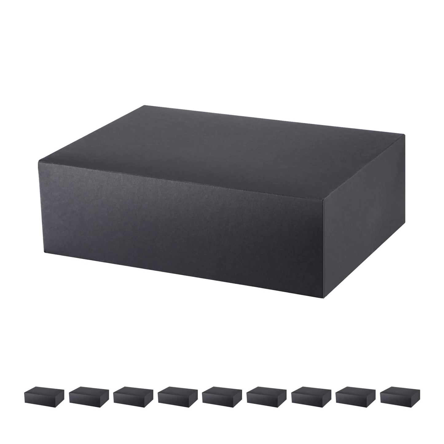 JINMING 10 Gift Boxes 9.5x6.5x3 Inches, Matte Black Gift Boxes Bulks for Mother's Day, Father's Day, Party, Birthday, Groomsmen Proposal Boxes for Light Gifts