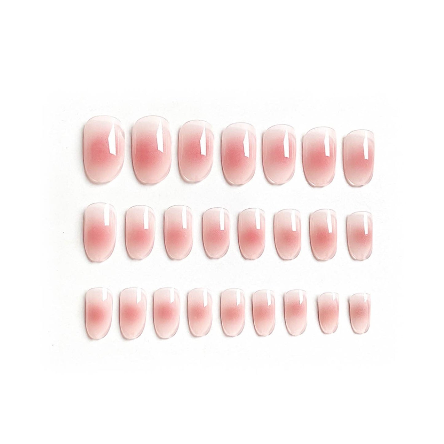 DANMANR Square Press on Nails Short Fake Nails French Acrylic Full Cover False Nails for Women and Girls 24PCS (Pink red)
