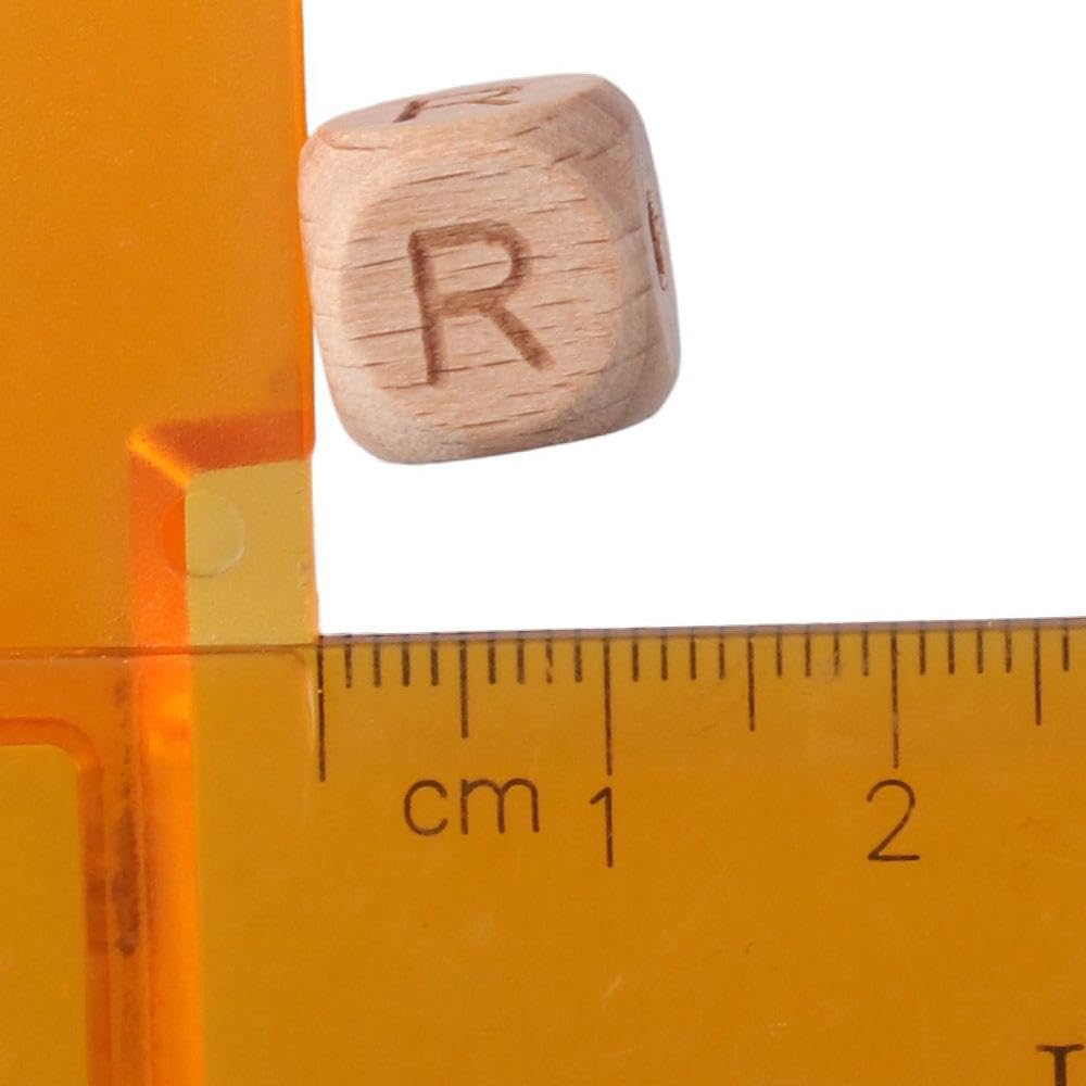 diyhub 112 Pcs Letter Wooden Cube Alphabet Beads,Large Hole Wood Spacer Beads with Star Heart for Necklaces Bracelet DIY Crafts Decor