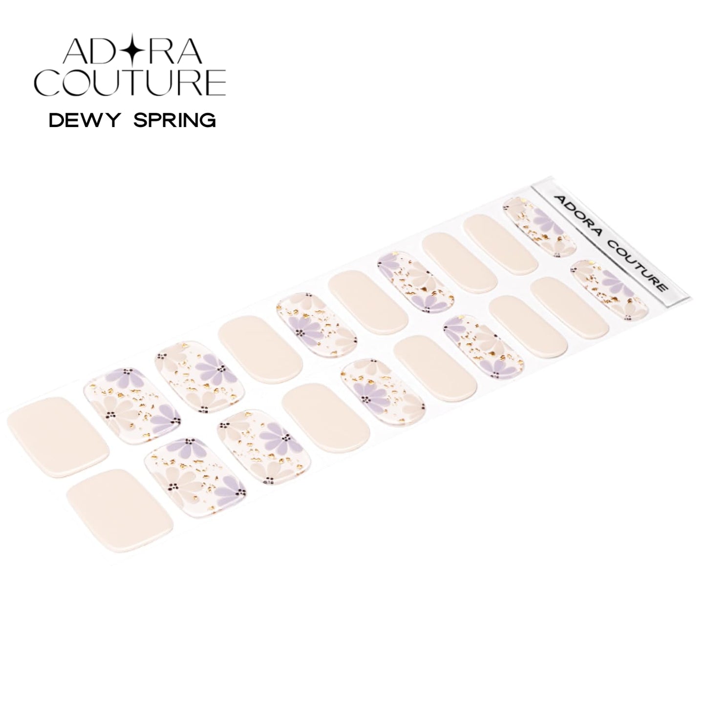 Semi-Cured Gel Nail Strips - 20 Salon-Quality Gel Sticker with UV Light Required, Long Lasting, Easy Application & Removal, Includes Prep Pad, Nail File, Wooden Stick (Beige Dewy)