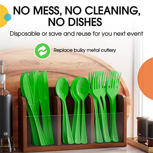 Party Solids Lime Green Plastic Forks 200 Pcs Lime Green Forks Disposable Utensils Heavy Duty Plastic Cutlery Set Disposable Cutlery Sets Flatware Sets Silverware Set Party Supplies & Party Tableware - color: Lime Green