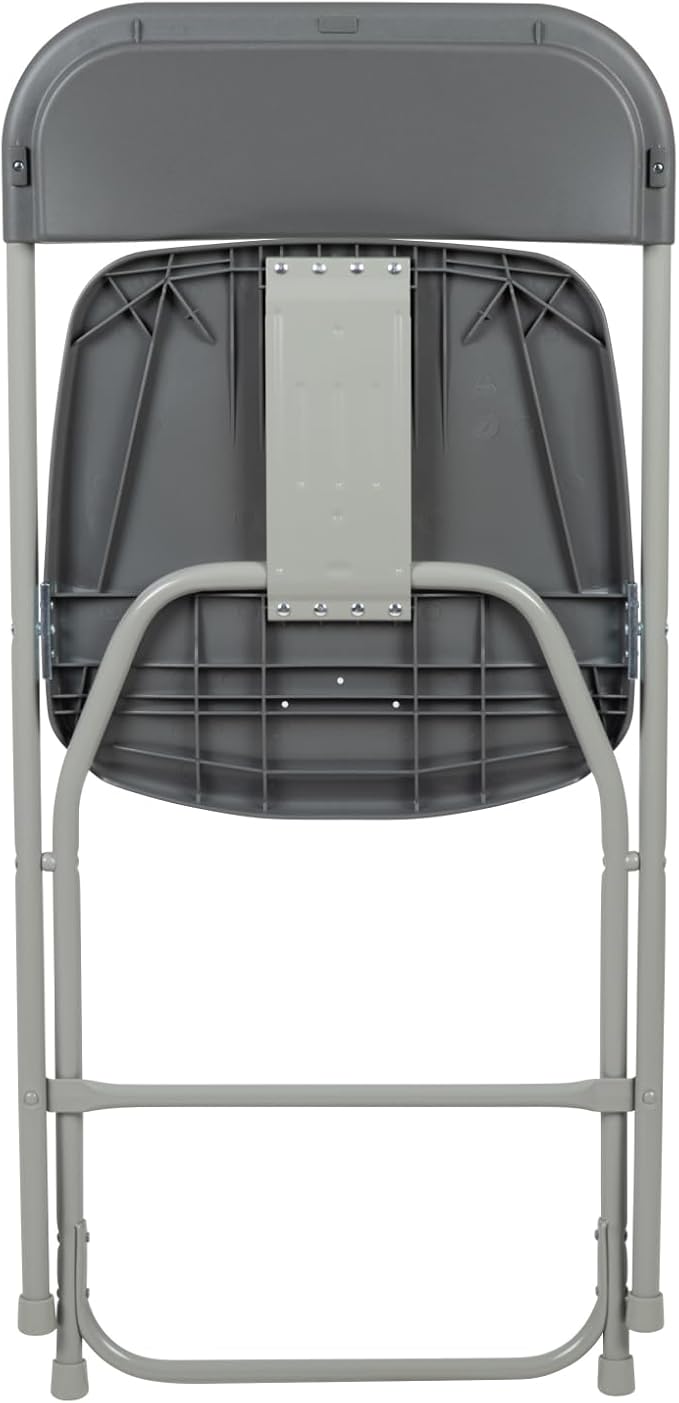 Flash Furniture Hercules Series Plastic Folding Chair - Grey - 4 Pack 650LB Weight Capacity Comfortable Event Chair-Lightweight Folding Chair