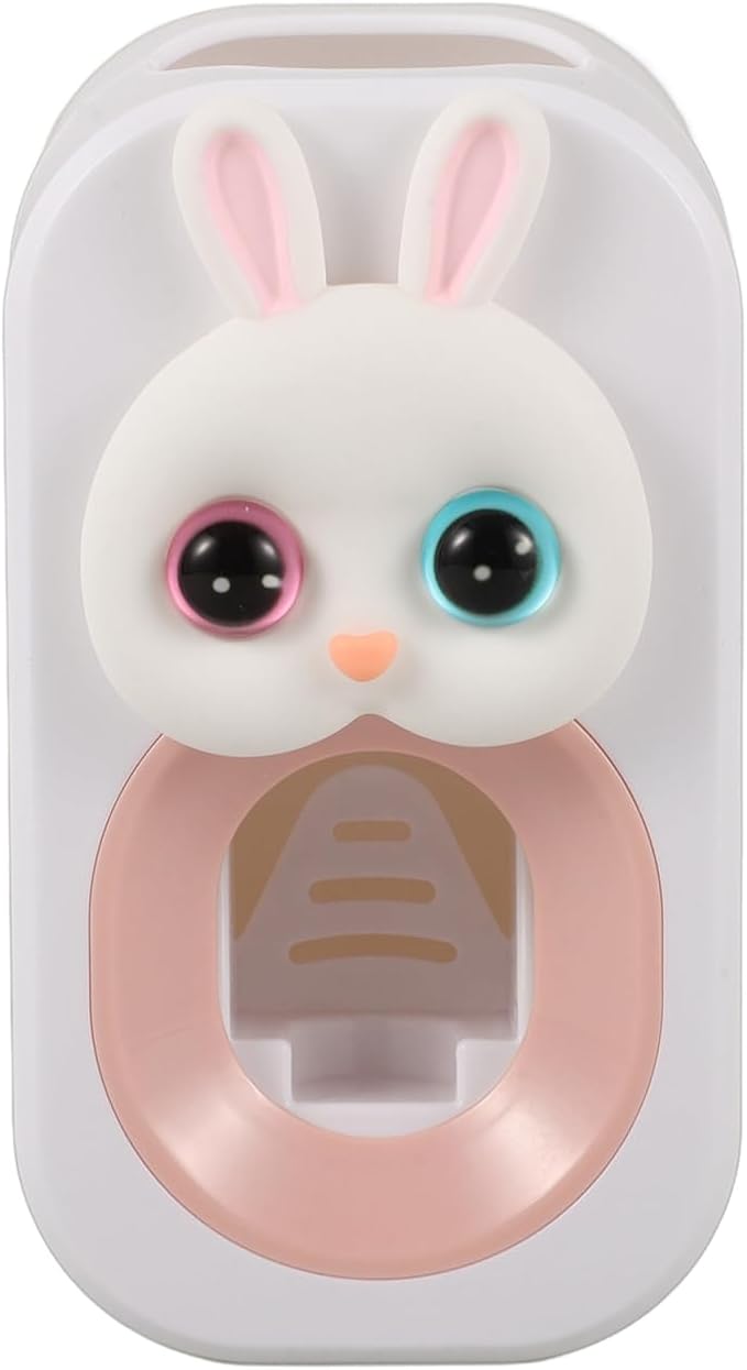 Cartoon Bunny Wall Mounted Toothpaste Dispenser Practical Toothpaste Squeezer for Adorable Bathroom Toothbrush Holder Effort Saving Automatic Pump Tool