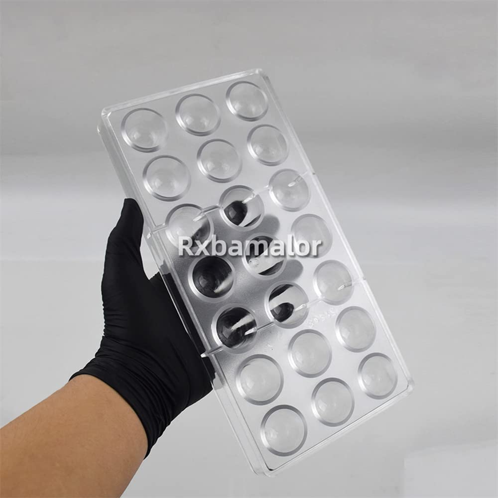 Polycarbonate Small Domed Bullet Shape Chocolate Mold, 21 Cavity (12g Each), Classic Candy Shape for Bonbons, Baking & Pastry Tool
