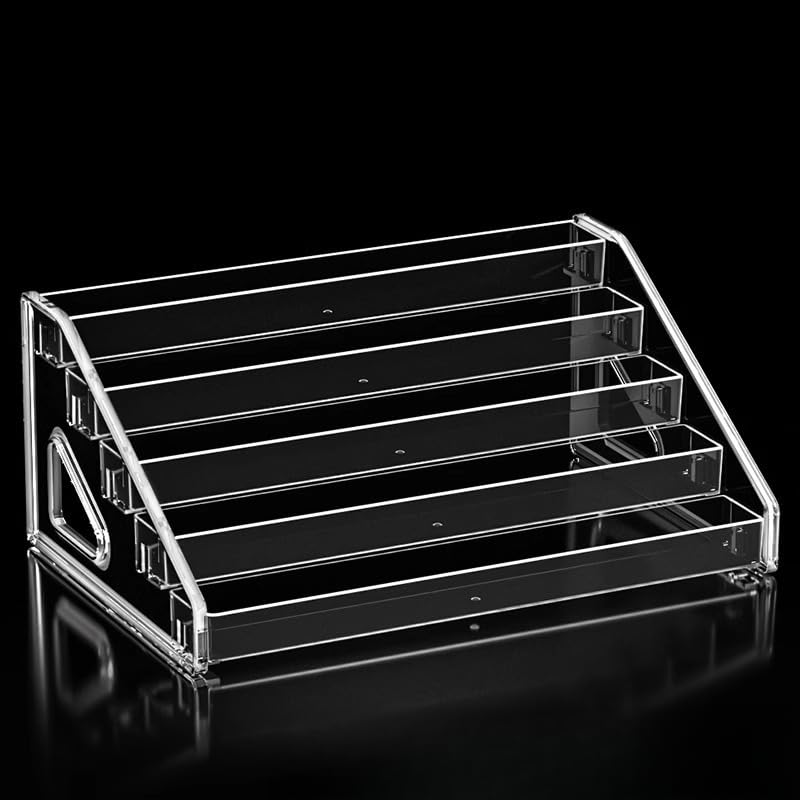 Acrylic 5 Tiers Riser Display Stand Cosmetic Organizer Nail Polish Perfume Makeup Clear Display Case Shelf