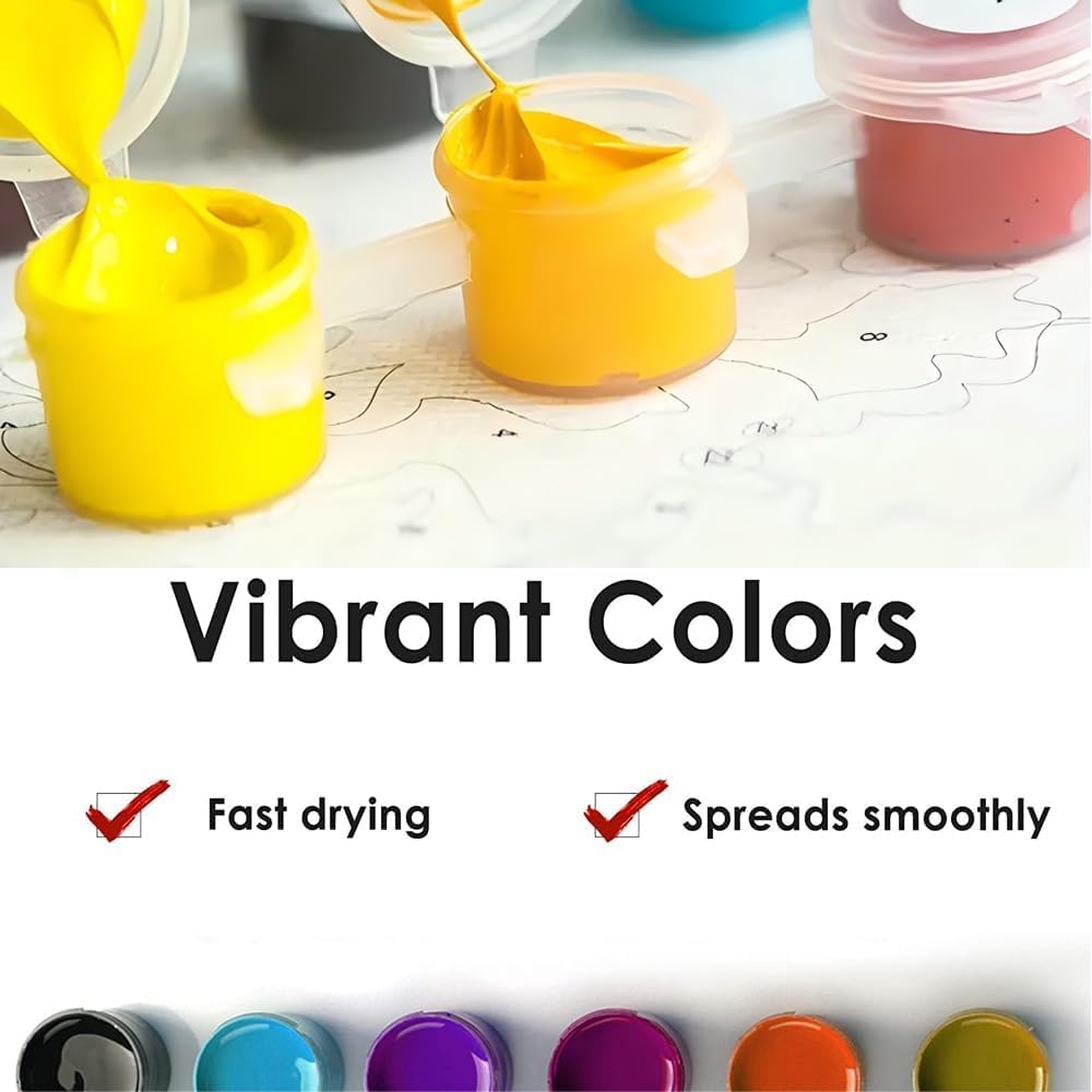 Lemon Basket Paint by Numbers Kit for Adults - DIY Lemons with White Flowers Painting on Canvas, Acrylic Paint Set, Suitable for Beginners, Botanical Art for Home Decoration or Gifts(8X12IN Framed)