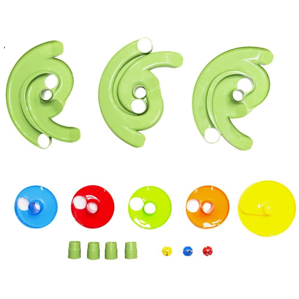 WEofferwhatYOUwant 2-Way Ball Drop – Montessori STEM Ball Tower Toy for Toddlers 9M+ | Dual Ramp Design, Expandable Green Tracks, Large Rattle Balls, Easy Assembly, BPA-Free Safe Plastic