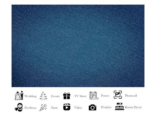 5x5ft Fabric Dark Blue Denim Texture Backdrop Woven Fabric Surface Photography Background for Textile Party Decor Home Wall Hanging Tapestry Photo Props - size: 5X5ft