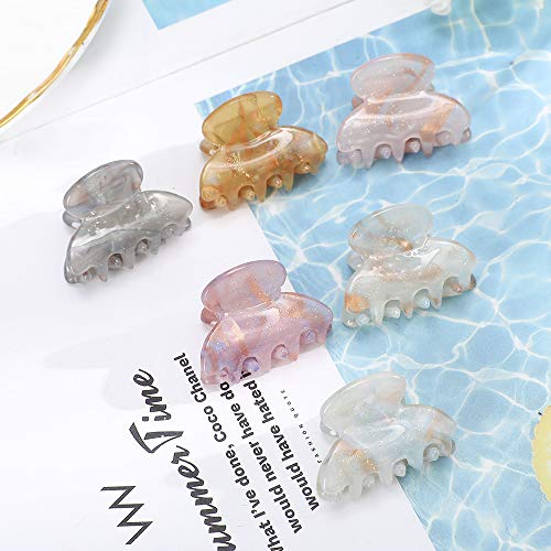 Claw Jaw Clips 12PCS Small for Thin Hair Styling Accessories Classic Clamp for Women Girls (Sequins) - color: Sequins