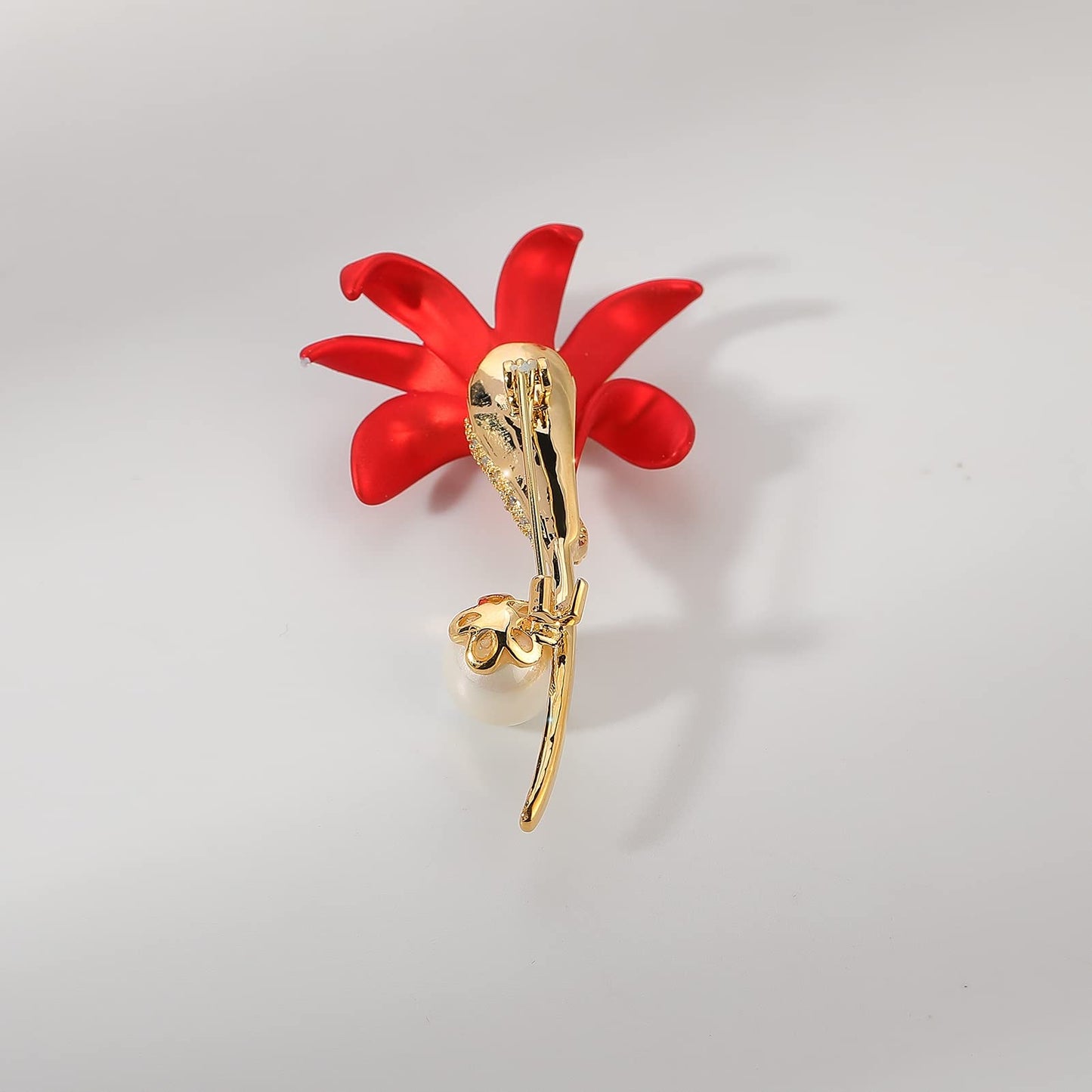 AILONMEI Floral Series Brooch Pins For Women Fashion Costume Pearl Flower Designer Broach & Pins Jewelry Christmas Gift (Lily)