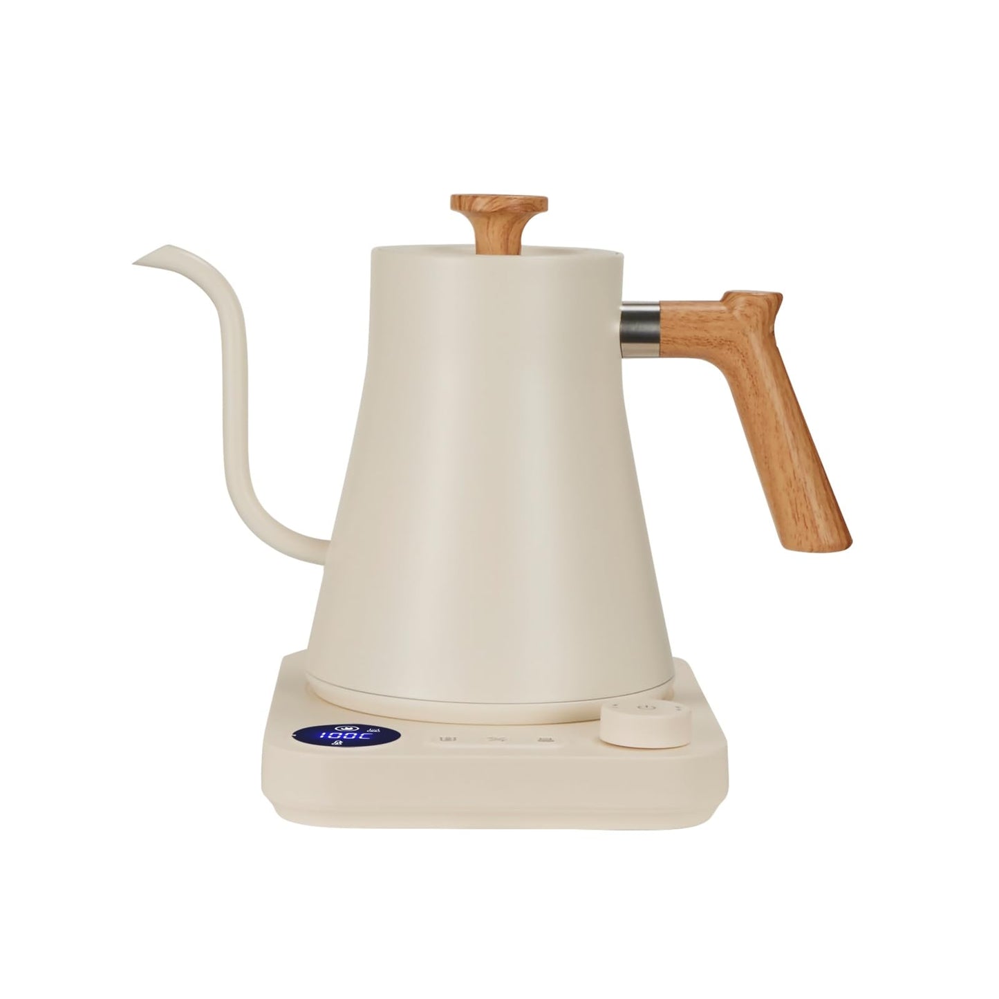 Gooseneck electric kettle,Auto Boil Detection, with Variable Temperature Control, Stainless Steel Inner, Ultra-Quiet 304 Stainless Steel,1200W Quick Heating, for Coffee, Tea & Milk, 0.9L (Beige）