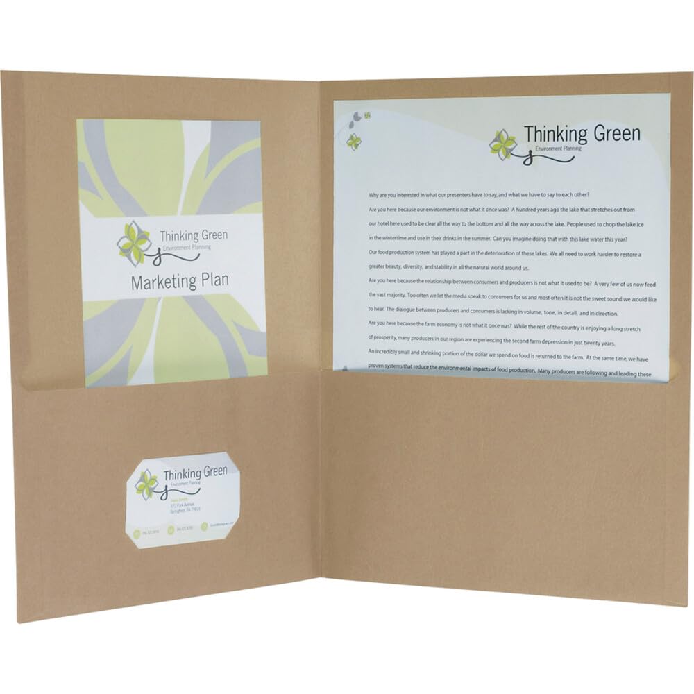 EarthWise by Oxford Two-Pocket Folders, Natural, Letter Size, 25 per Box, (78542)