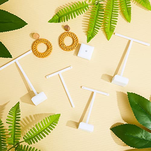 Acrylic Earrings Display Holder T-bar Earrings Stand Holder Tree Stand Countertop Hanging Jewelry Organizer for Necklaces Bracelet - color: White