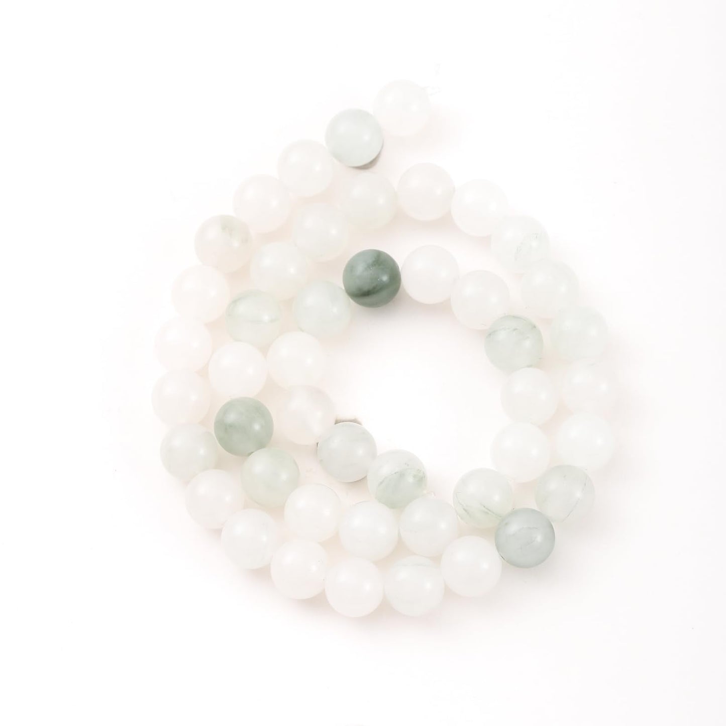 6mm 60pcs DIY Natural White Jade Stone Beads Round Healing Crystal Gemstone Loose Beads for Jewelry Making Handmade Bracelet Necklace