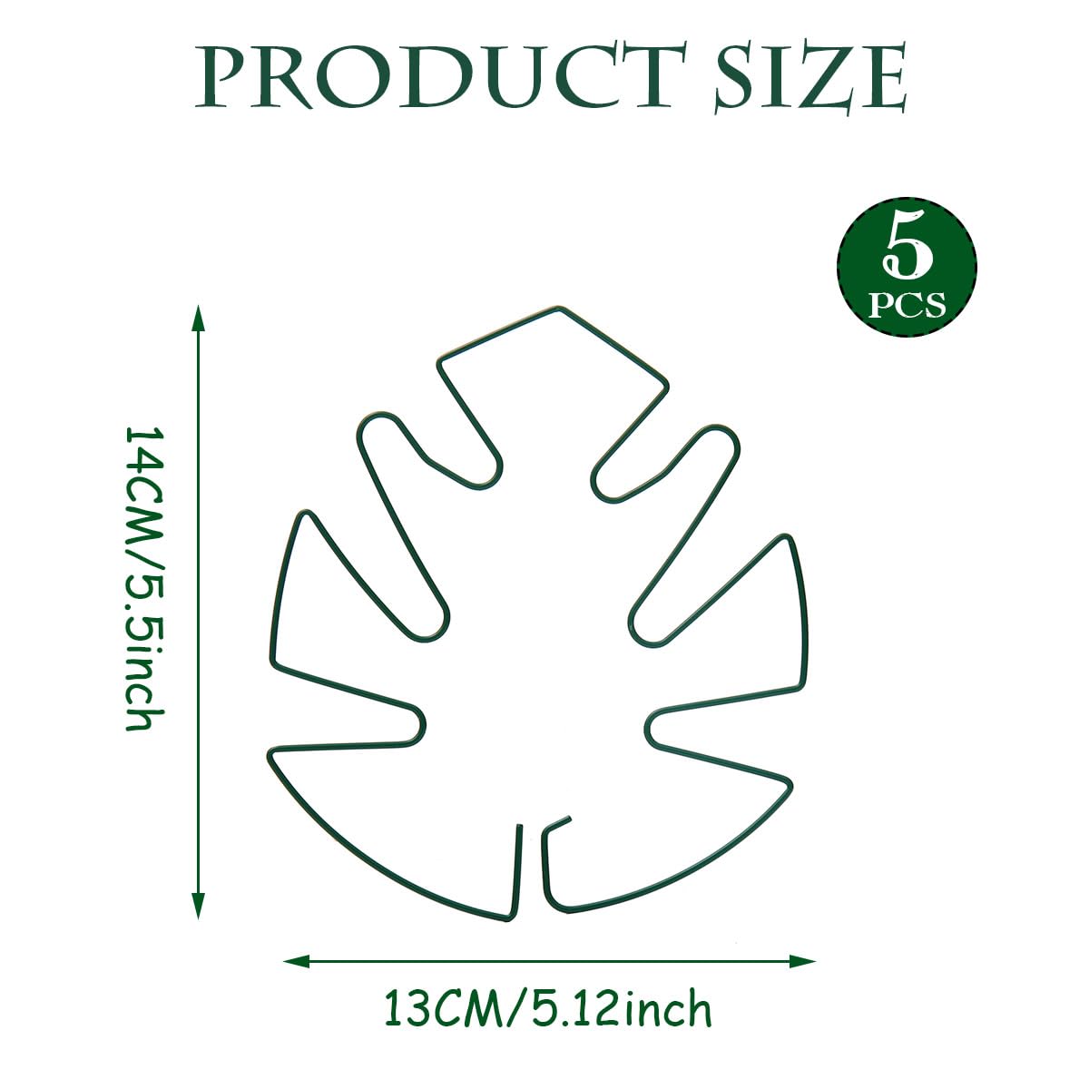 Spiritlele 5 Pcs Green Plant Stem Support Holder Set Monstera Plant Support Clamp Growth Accessories for Indoor Plants Small
