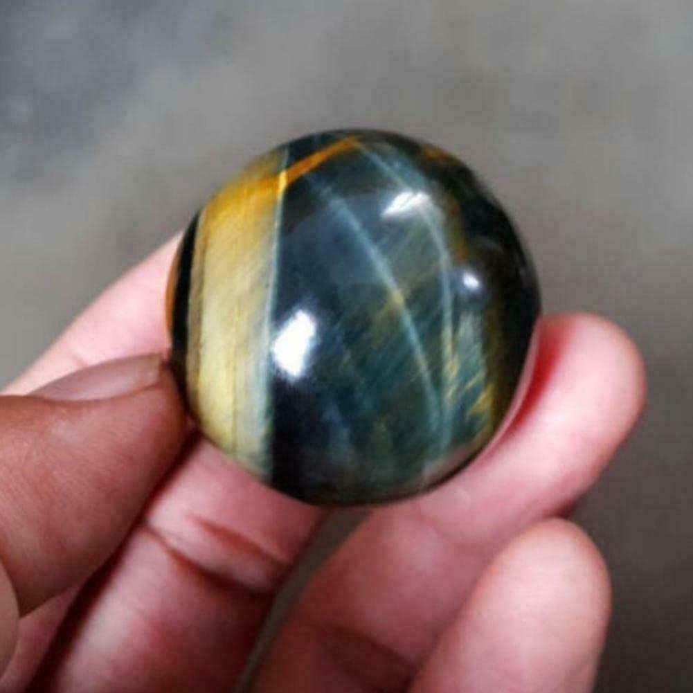 TEAMWILL 2pcs Natural Blue Tiger's Eye Jasper Quartz Sphere Crystal Ball Healing Rock Gifts