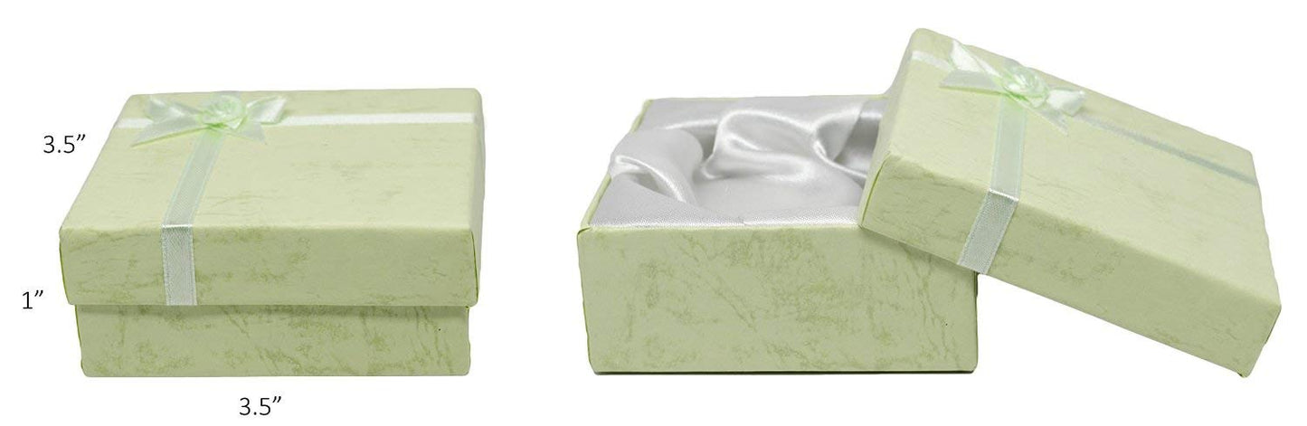 888 Display USA, Inc Cardboard Jewelry Bangle Gift Boxes with Rosebug Bows in Assorted Colors 3.5" X 3.5" X 1" (Pack of 8)