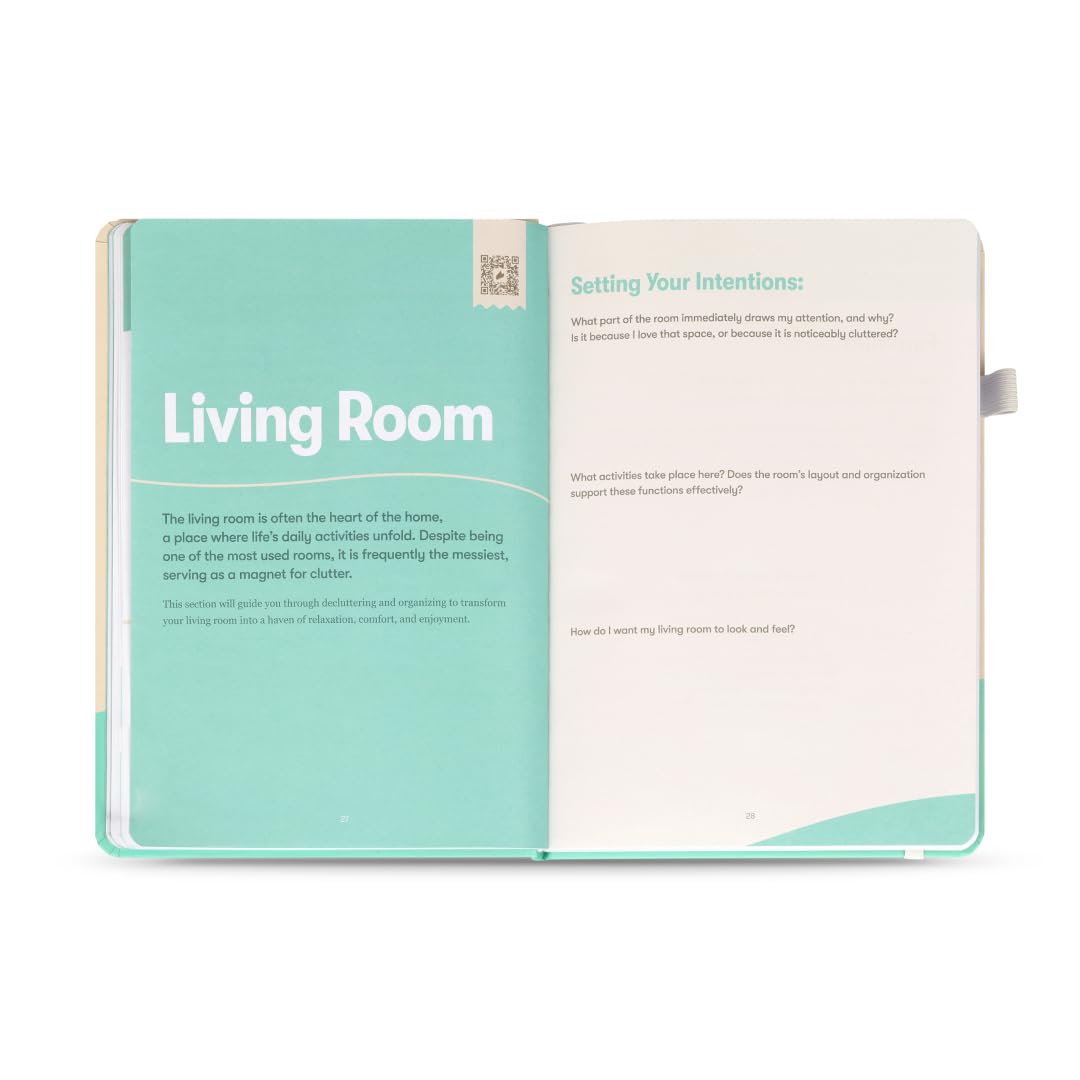 The Home Organization Sidekick Journal by Habit Nest. A Step-by-Step Guide to Declutter, and Organize your Home. Coaches you through Decluttering, Room by Room.