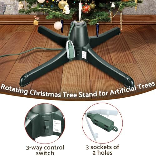 360 Degree Rotating Christmas Tree Stand, Electric Adjustable Artificial Tree Stand, Suitable for Malls, Homes
