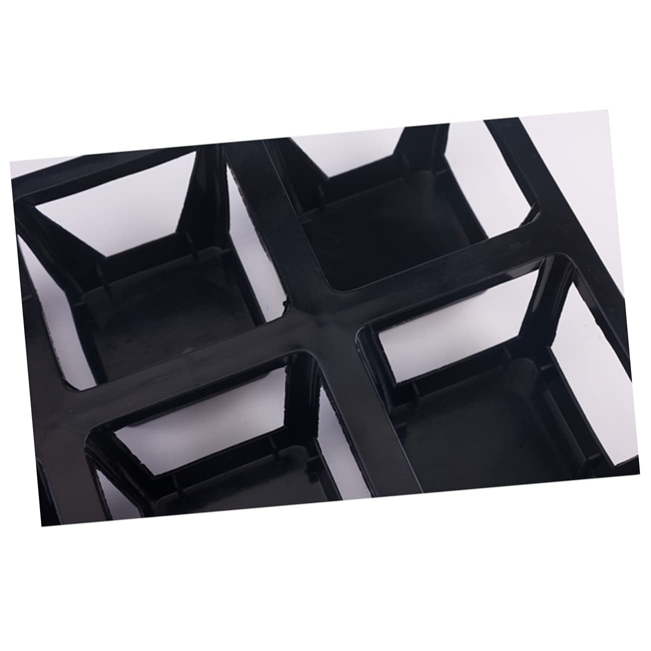 MERRYHAPY 3pcs Plastic Flowerpot Tray with Compartments Breathable Water-Storing Succulent Holder Bracket for Indoor Plants Planter Support Black