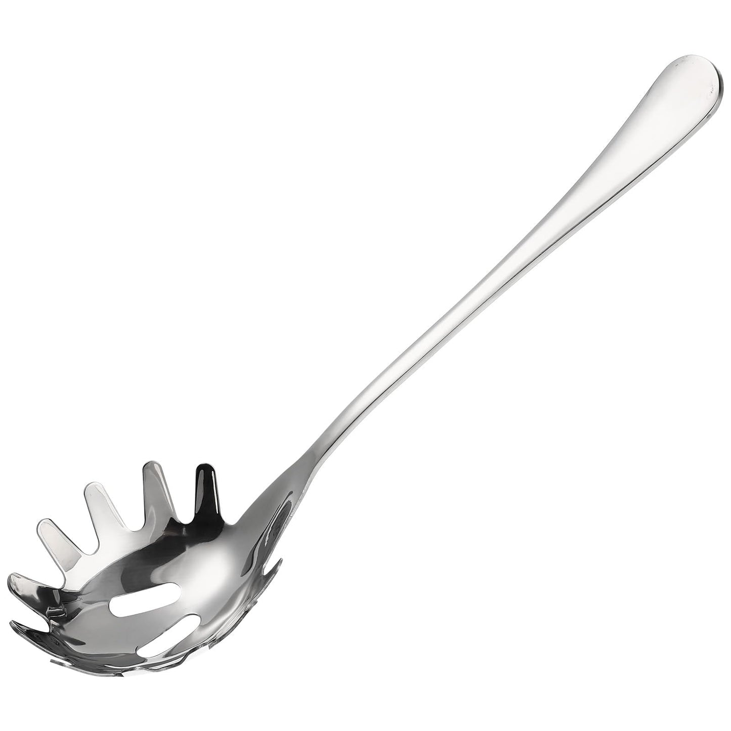 Stainless Steel Pasta Spoon, Spaghetti Spoons Server, Spaghetti Fork with Ergonomic Handle, Noodle Utensil for Kitchen, 9. 4inch